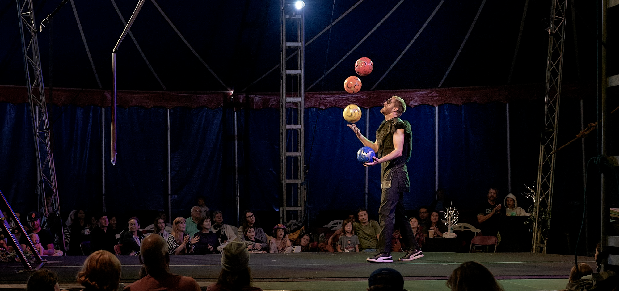 Seattle circus and freestyle performer live on stage