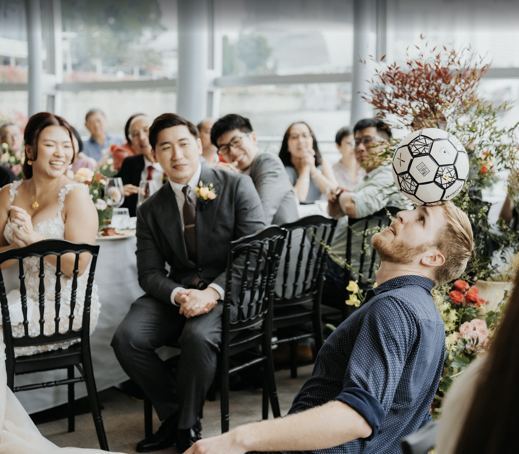 Juggling act on stage